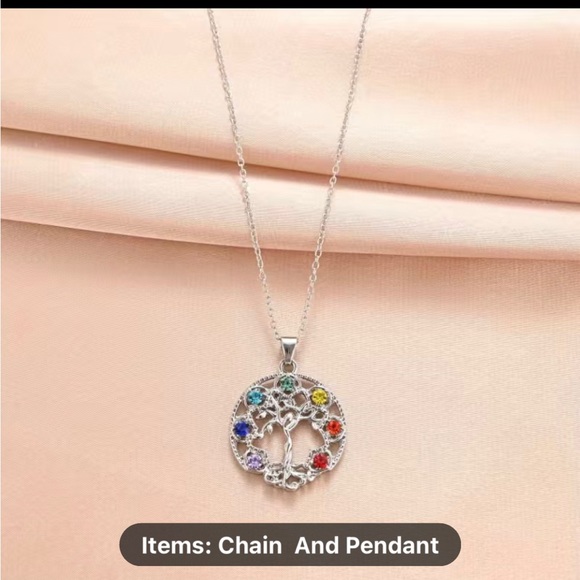 7 Chakra Tree Life Pendant Chakra Healing
Stone Necklace Female Energy Balance - Picture 2 of 5